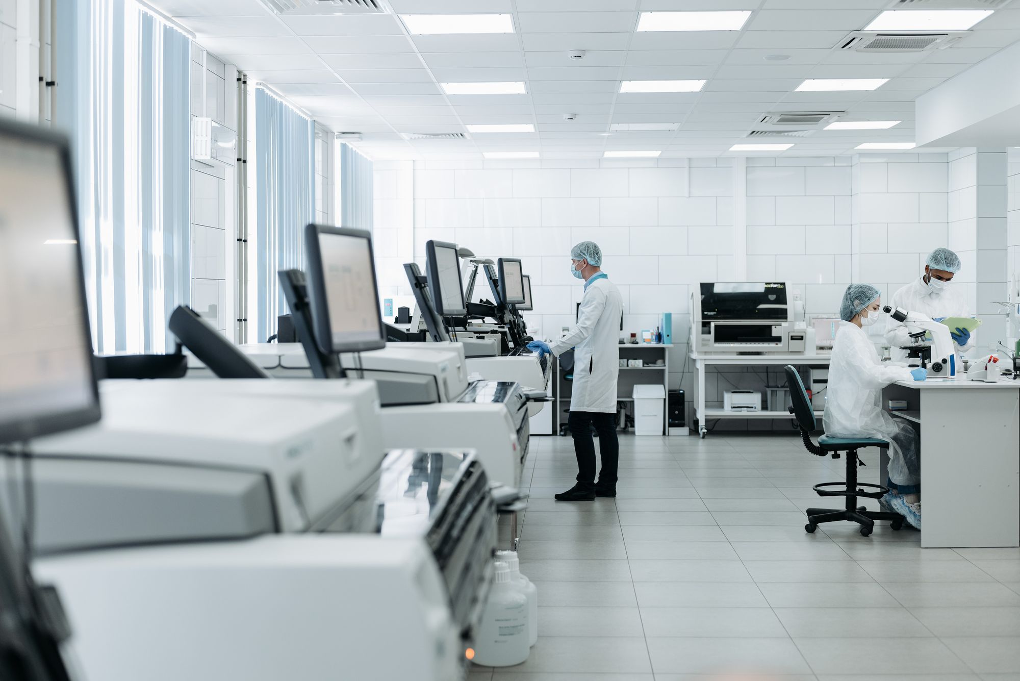 Medical practitioners inside a laboratory